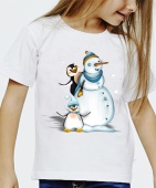 Новогодняя футболка "Снеговик 38" детская с принтом