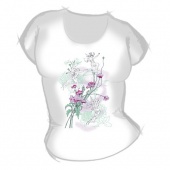 Женская футболка "Эльфы и цветы" с принтом