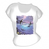Женская футболка "Дельфины 11" с принтом