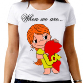 Парная футболка "Love is 5" женская с принтом