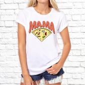 Женская футболка "Мама пицца" с принтом