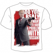Мужская футболка "Путин с пистолетом" с принтом
