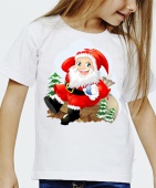 Новогодняя футболка "Весёлый дед мороз 3" детская с принтом