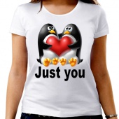 Парная футболка "Пингвины 3" женская с принтом