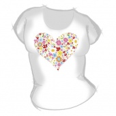 Женская футболка "Цветочное сердце" с принтом