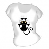 Женская футболка "Кот с когтями" с принтом