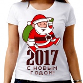 Новогодняя футболка "С 2017" женская с принтом