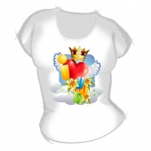 Женская футболка "Сердце с короной" с принтом