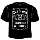 Чёрная футболка "Виски" с принтом