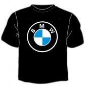 Чёрная футболка "BMW" с принтом
