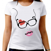 Парная футболка "Очки" женская с принтом