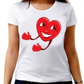 Парная футболка "Сердечко" женская с принтом
