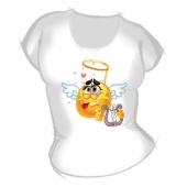 Женская футболка "Смайл-ангел" с принтом