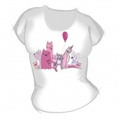Женская футболка "Вечеринка котов" с принтом