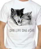 Парная футболка "Одна жизнь одна любовь" мужская с принтом