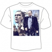 Мужская футболка "1454. Путин и Обама" с принтом