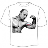Мужская футболка "Путин силач" с принтом