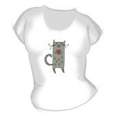 Женская футболка "Котик2" с принтом