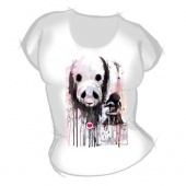 Женская футболка "Рисунок панды" с принтом