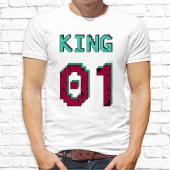 Парная футболка "KING 01цветная" мужская с принтом