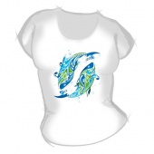 Женская футболка "Рыбы" с принтом