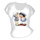 Женская футболка "Девочка и мальчик" с принтом
