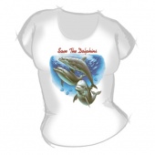 Женская футболка "Дельфины 4" с принтом