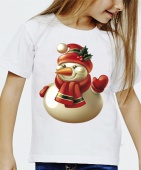 Новогодняя футболка "Снеговик 29" детская с принтом