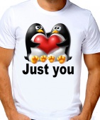 Парная футболка "Пингвины 3" мужская с принтом