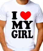 Парная футболка "Я люблю свою девочку " мужская с принтом