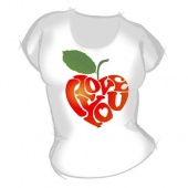 Женская футболка "Сердечко яблоко" с принтом
