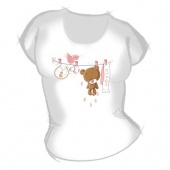 Женская футболка "Мишка на прищебке" с принтом
