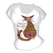Женская футболка "Йошкина кошка" с принтом на сайте mosmayka.ru