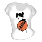 Женская футболка "Котёнок и клубок2" с принтом
