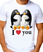 Парная футболка "Пингвины" мужская с принтом
