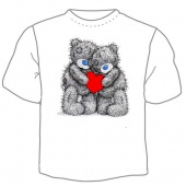 Детская футболка "Мишки с сердцем" с принтом