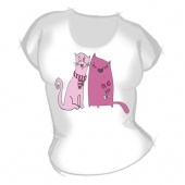 Женская футболка "Кот и кошка 2" с принтом