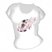 Женская футболка "Кот" с принтом