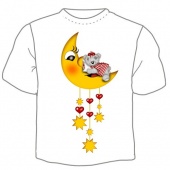 Детская футболка "Мишка и месяц" с принтом