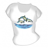 Женская футболка "Дельфины 5" с принтом
