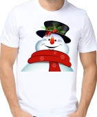 Новогодняя футболка "Снеговик 26" мужская с принтом