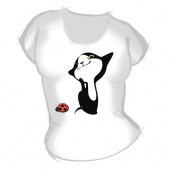 Женская футболка "Котёнок и божья-коровка" с принтом