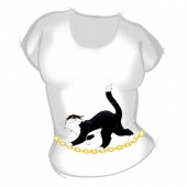 Женская футболка "Кот на цепи" с принтом