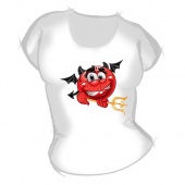 Женская футболка "Смайл-дьявол" с принтом