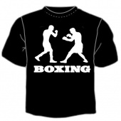Чёрная футболка "Бокс" с принтом