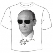 Мужская футболка "1127. Роспись Путина" с принтом