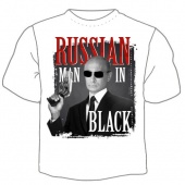 Мужская футболка "Russian man in black" с принтом на сайте mosmayka.ru