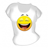 Женская футболка "Весёлый смайлик" с принтом