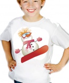 Новогодняя футболка "Снеговик 30" детская с принтом