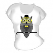 Женская футболка "Сова в очках" с принтом